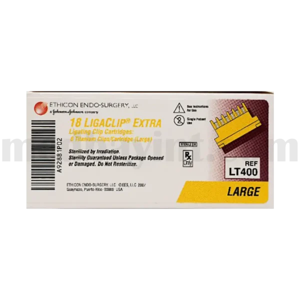 ⁦خراطيش مشابك ربط التيتانيوم ETHICON LIGACLIP® EXTRA – المقاس الكبير – موديل LT400⁩ - الصورة ⁦2⁩