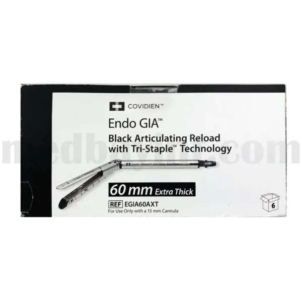 ⁦خرطوشة ETHICON/COVIDIEN Endo GIA™ سوداء – Articulating Tri-Staple™ – Extra Thick 60 مم (موديل EGIA60AXT)⁩ - الصورة ⁦2⁩