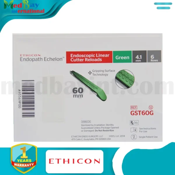 Ethicon Endopath Echelon™ Endoscopic Linear Cutter Reloads – Green – REF: GST60G