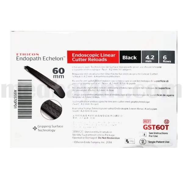 Ethicon Endopath Echelon™ Endoscopic Linear Cutter Reloads – Black – REF: GST60T - Image 2