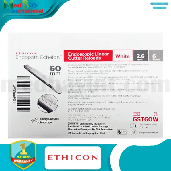 إعادة تعبئة القطّاعة الخطية بالمنظار من Ethicon Endopath Echelon™ – اللون الأبيض – REF: GST60W