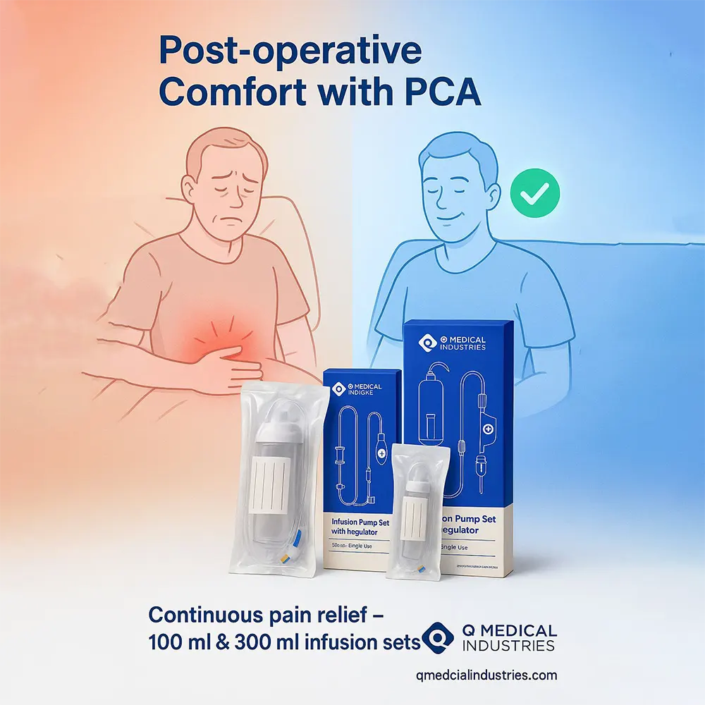 جهاز تسكين الألم PCA للتحكم الذاتي للمريض مع منظم تدفق، سعة 300 مل - Q Medical Industries - الصورة 4